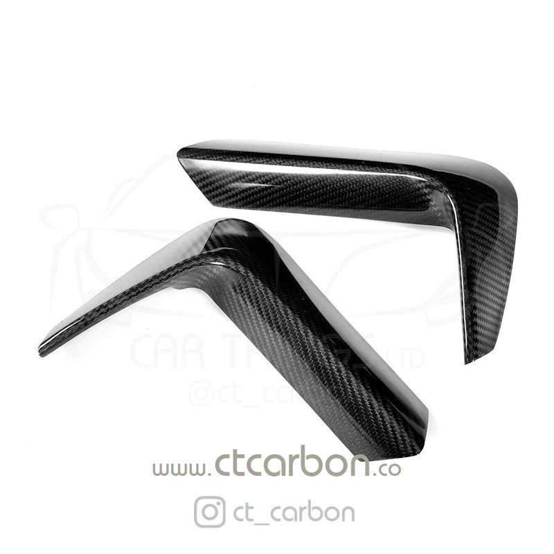 Load image into Gallery viewer, BMW M3 &amp; M4 F80 F81 F82 REAR CARBON FIBRE BUMPER CANARDS - CT Carbon
