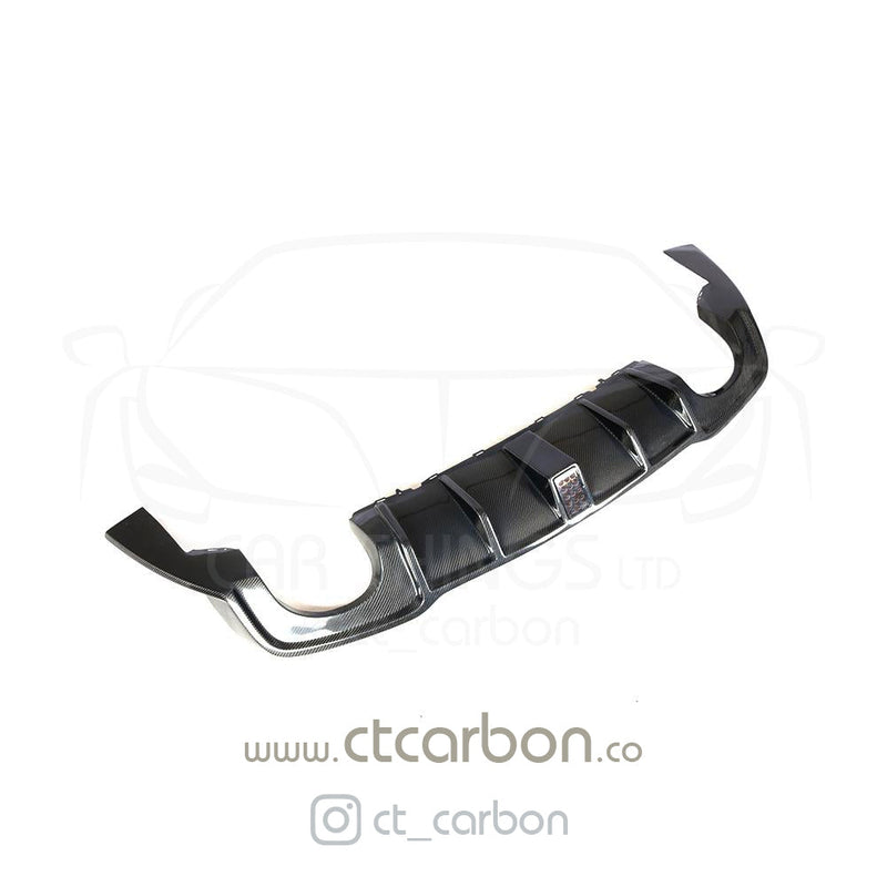 Load image into Gallery viewer, AUDI RS3 8V SALOON REAR CARBON DIFFUSER WITH DTM LIGHT - CT Carbon
