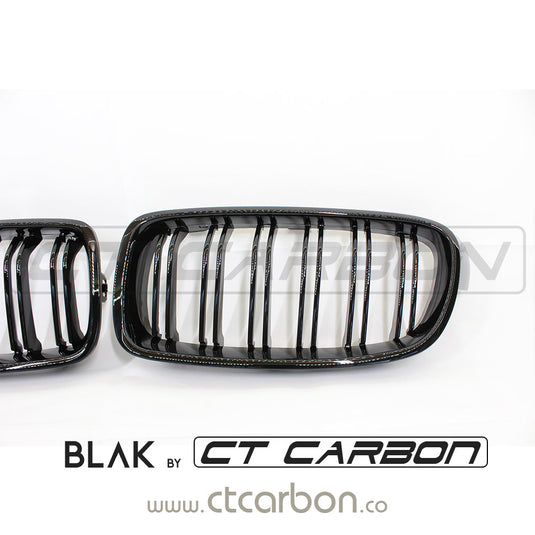 BMW F30 3 SERIES BLACK DOUBLE SLAT GRILLS - BLAK BY CT CARBON - CT Carbon