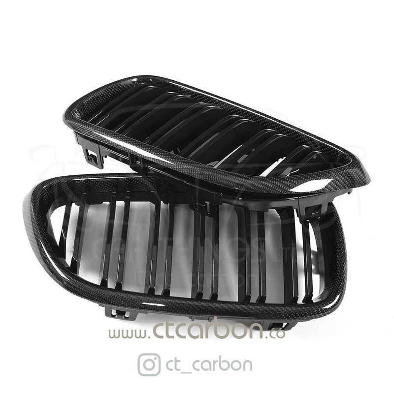 Load image into Gallery viewer, BMW M2/2 SERIES F87/F22 CARBON FIBRE GRILLS - CT Carbon
