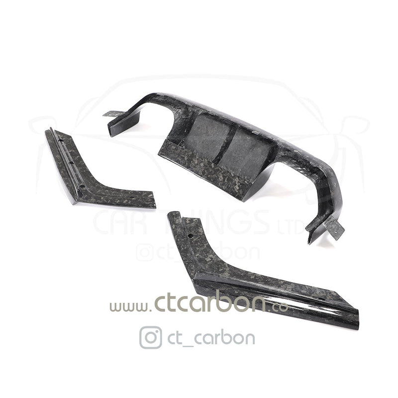 Load image into Gallery viewer, BMW M3/M4 (F80 F82 F83) FORGED CARBON FIBRE DIFFUSER - V STYLE - CT Carbon
