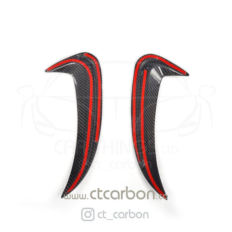 Load image into Gallery viewer, MERCEDES W205 C63 &amp; C43 SALOON REAR BUMPER CARBON FIBRE CANARDS - CT Carbon
