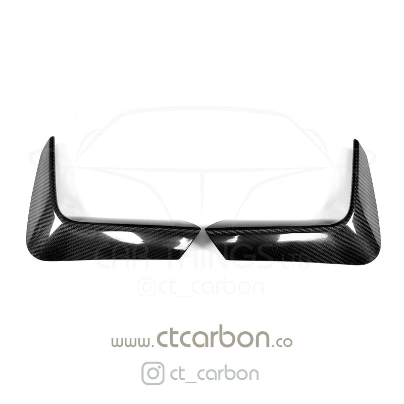 Load image into Gallery viewer, BMW M3 &amp; M4 F80 F81 F82 REAR CARBON FIBRE BUMPER CANARDS - CT Carbon
