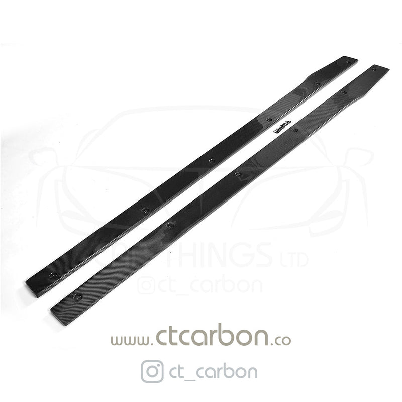 Load image into Gallery viewer, MERCEDES W205 C63 &amp; C63S COUPE 2DR &amp; SALOON 4DR CARBON SIDE SKIRTS - D STYLE - CT Carbon
