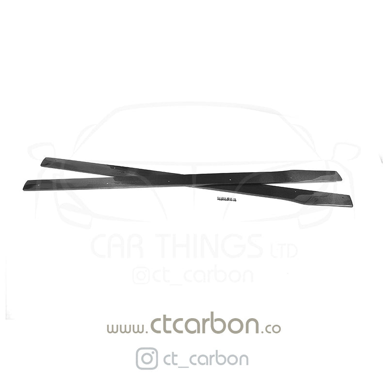 Load image into Gallery viewer, MERCEDES W205 C63 &amp; C63S COUPE 2DR &amp; SALOON 4DR CARBON SIDE SKIRTS - D STYLE - CT Carbon
