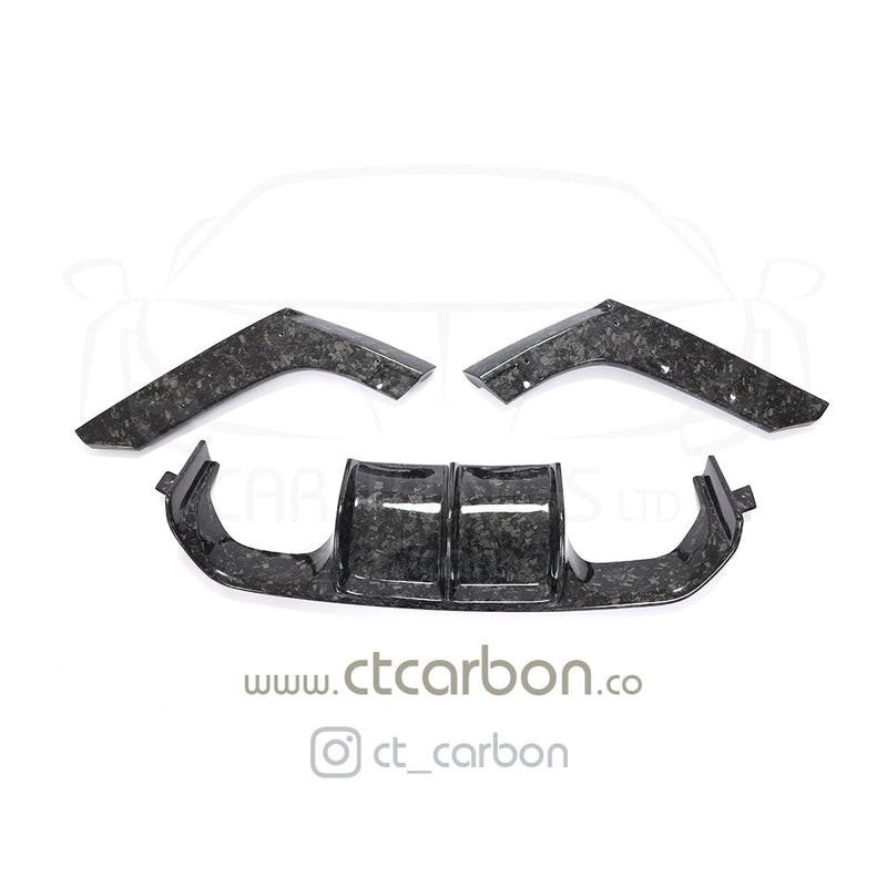 Load image into Gallery viewer, BMW M3/M4 (F80 F82 F83) FORGED CARBON FIBRE DIFFUSER - V STYLE - CT Carbon
