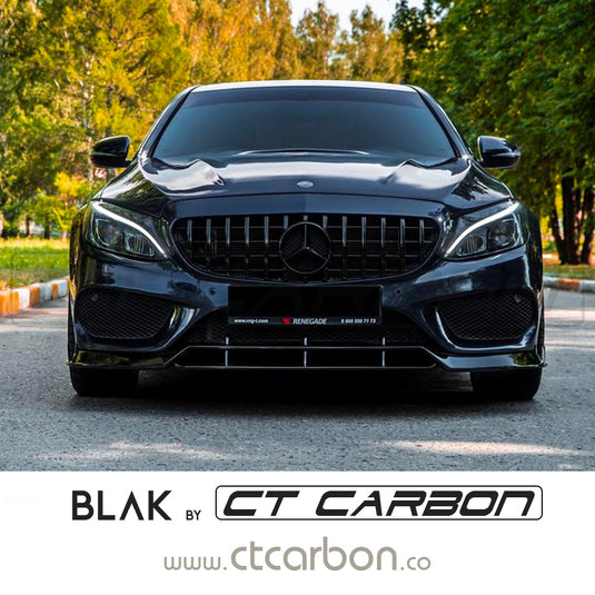 MERCEDES W205 C CLASS 2014-2018 BLACK GRILL (WITHOUT CAMERA) - BLAK BY CT CARBON - CT Carbon