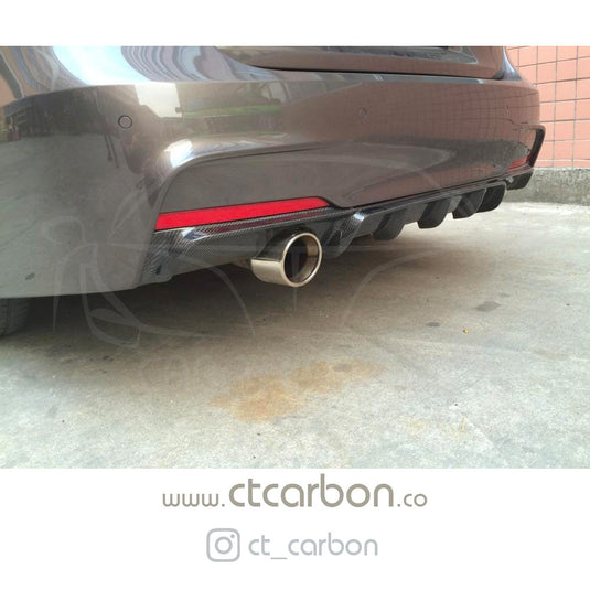 BMW F30 3 SERIES CARBON FIBRE DIFFUSER - MP STYLE - SINGLE EXHAUST - CT Carbon