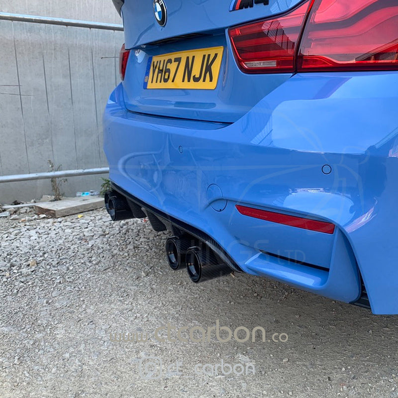 Load image into Gallery viewer, BMW M2/M3/M4 F80/F82/F83/F87 CARBON FIBRE EXHAUST TIPS - BLACK x4 - CT Carbon
