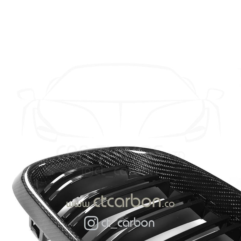 Load image into Gallery viewer, BMW M2/2 SERIES F87/F22 CARBON FIBRE GRILLS - CT Carbon
