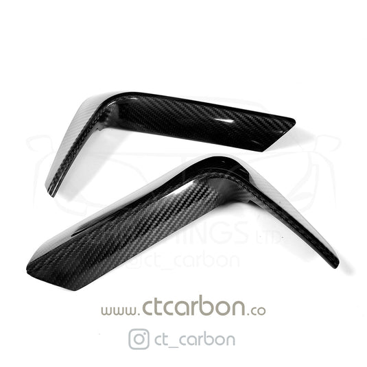 BMW M3 & M4 F80 F81 F82 REAR CARBON FIBRE BUMPER CANARDS - CT Carbon