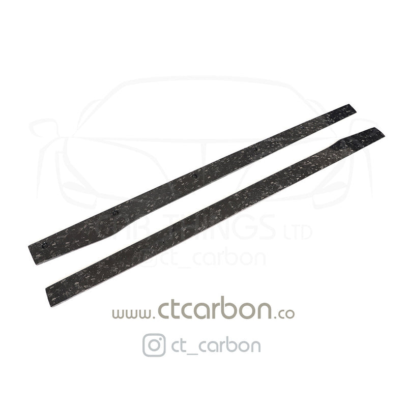 Load image into Gallery viewer, MERCEDES C63/C63S W205 COUPE &amp; SALOON FORGED CARBON FIBRE SIDE SKIRTS - D STYLE - CT Carbon
