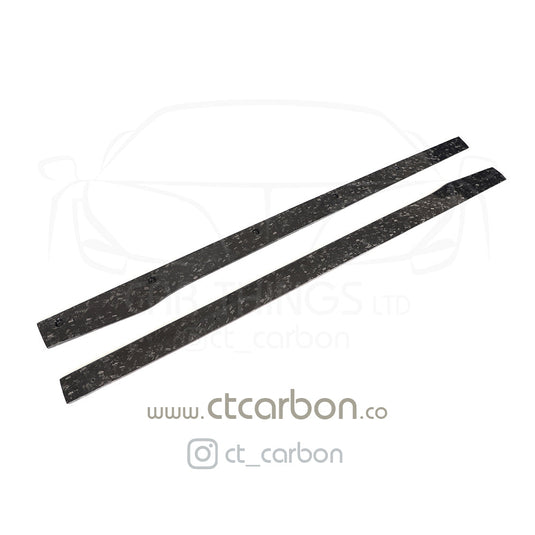 MERCEDES C63/C63S W205 COUPE & SALOON FORGED CARBON FIBRE SIDE SKIRTS - D STYLE - CT Carbon