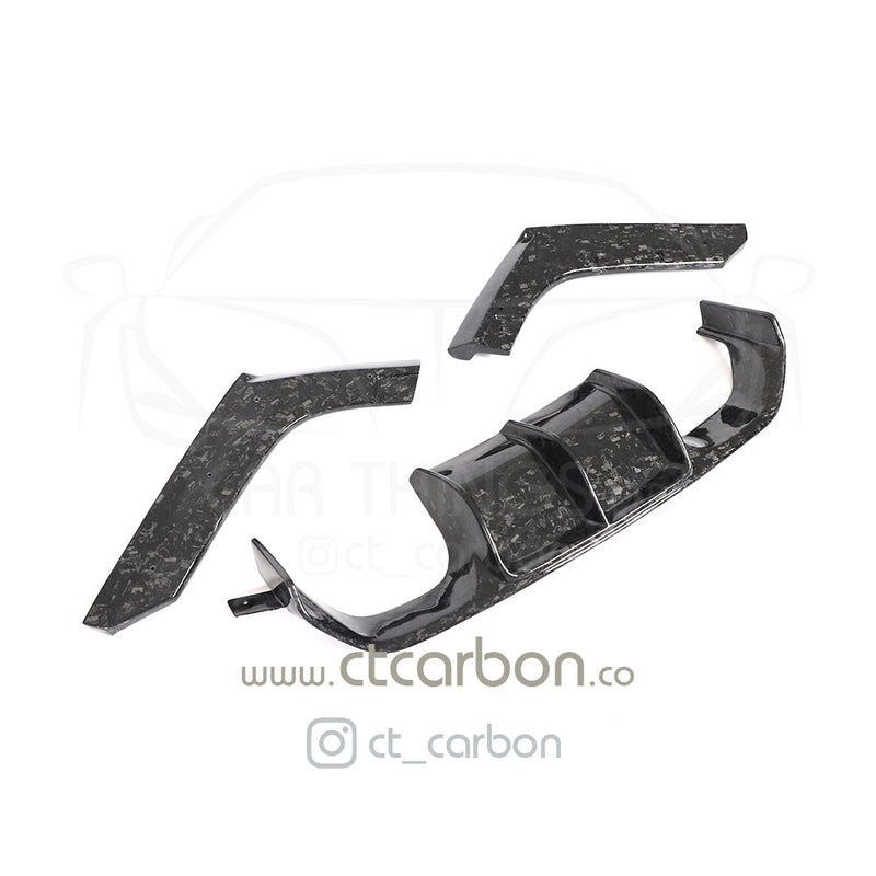 Load image into Gallery viewer, BMW M3/M4 (F80 F82 F83) FORGED CARBON FIBRE DIFFUSER - V STYLE - CT Carbon
