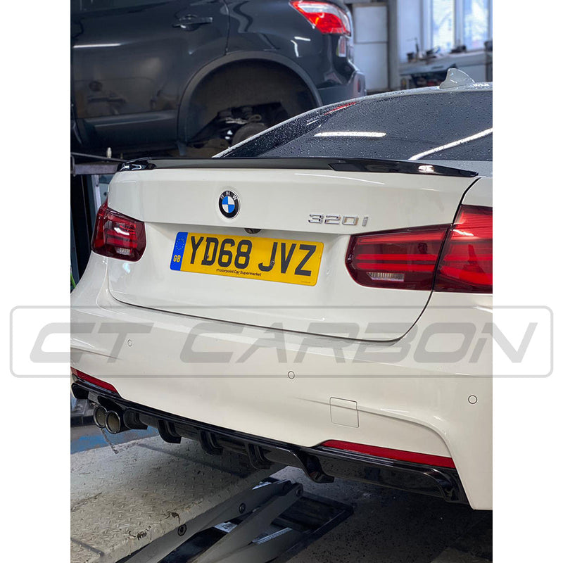 Load image into Gallery viewer, BMW 3 SERIES F30 GLOSS BLACK LEFT EXHAUST DIFFUSER - MP STYLE - BLAK BY CT CARBON
