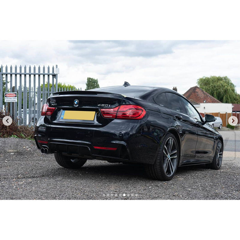 Load image into Gallery viewer, BMW 4 Series F32/F33/F36 Gloss Black Twin Left Exhaust Diffuser - BLAK BY CT CARBON
