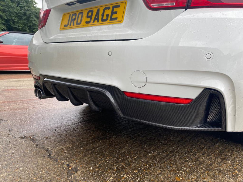 Load image into Gallery viewer, BMW F32 &amp; F33 4 SERIES CARBON FIBRE DIFFUSER - MP STYLE - TWIN EXHAUST - CT Carbon
