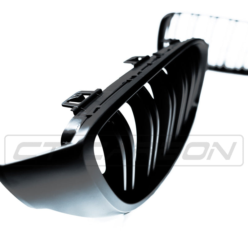 Load image into Gallery viewer, BMW 4 SERIES/M3/M4 (F32 F80 F82 F83) MATTE BLACK DOUBLE SLAT GRILLES
