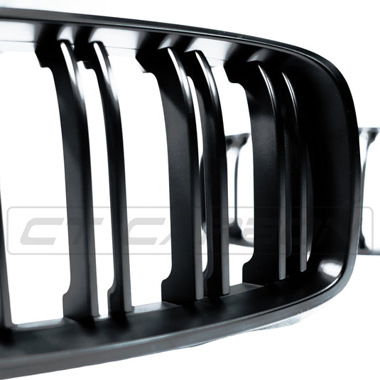 BMW 4 SERIES/M3/M4 (F32 F80 F82 F83) MATTE BLACK DOUBLE SLAT GRILLES