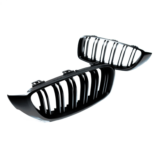 BMW 4 SERIES/M3/M4 (F32 F80 F82 F83) MATTE BLACK DOUBLE SLAT GRILLES