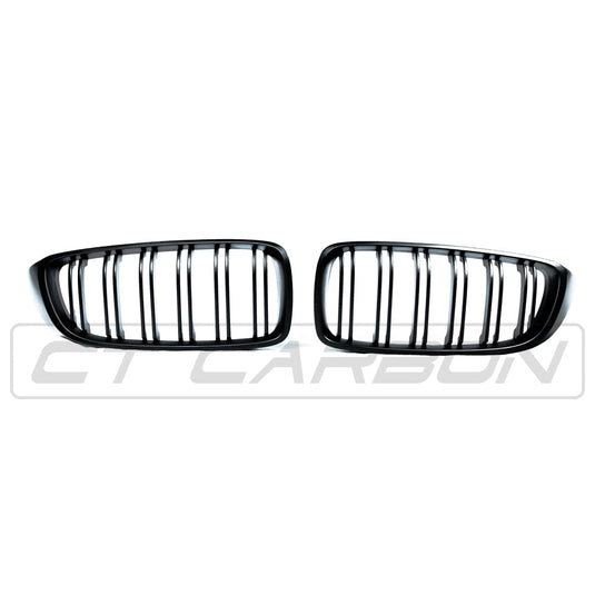 BMW 4 SERIES/M3/M4 (F32 F80 F82 F83) MATTE BLACK DOUBLE SLAT GRILLES