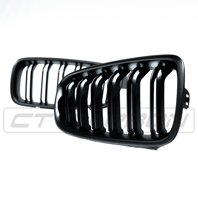 Load image into Gallery viewer, BMW 3 SERIES F30 MATTE BLACK DOUBLE SLAT GRILLES
