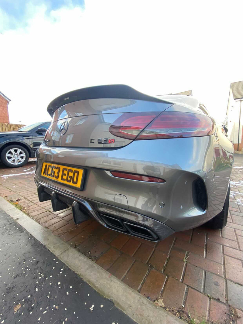 Load image into Gallery viewer, MERCEDES W205 C63 &amp; C63 COUPE 2DR CARBON DIFFUSER - OEM+ CT STYLE - CT Carbon
