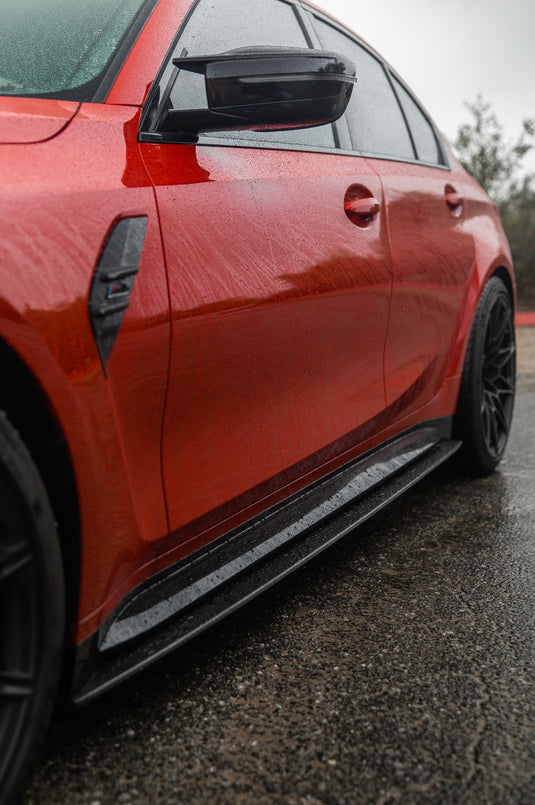 BMW M3 G80 CARBON FIBRE SIDE SKIRT EXTENSIONS - CT DESIGN