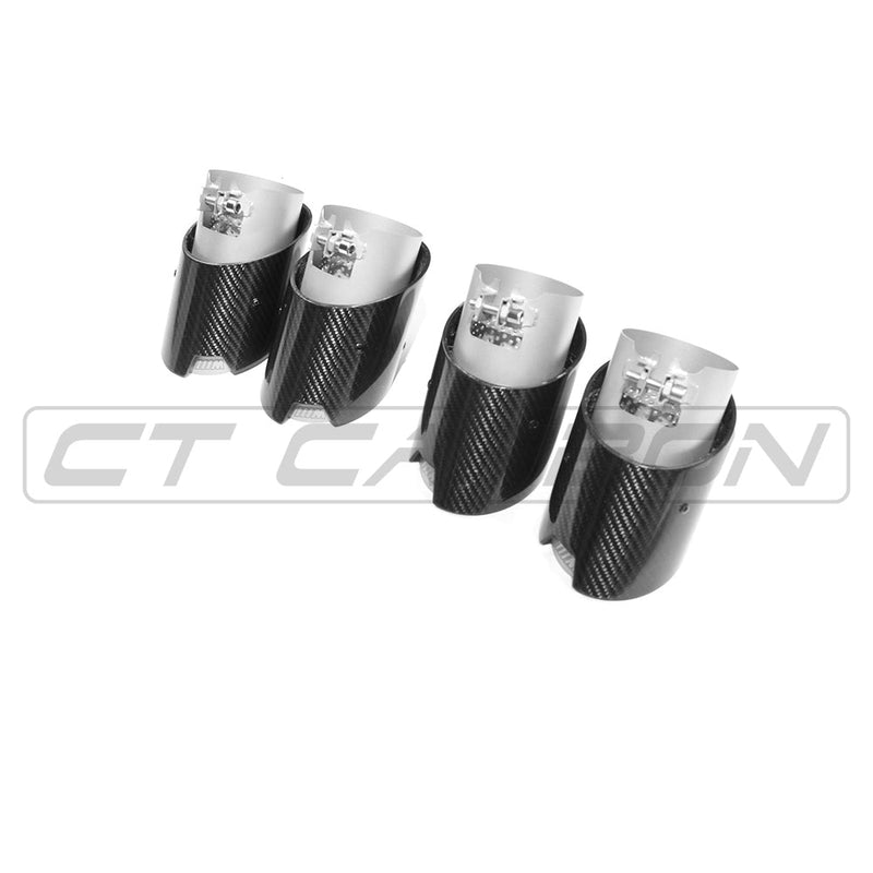 Load image into Gallery viewer, BMW G80/G82/G83 CARBON EXHAUST TIPS - STAINLESS (SET OF 4)
