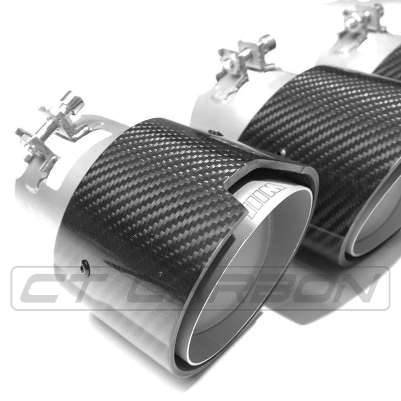 Load image into Gallery viewer, BMW G80/G82/G83 CARBON EXHAUST TIPS - STAINLESS (SET OF 4)
