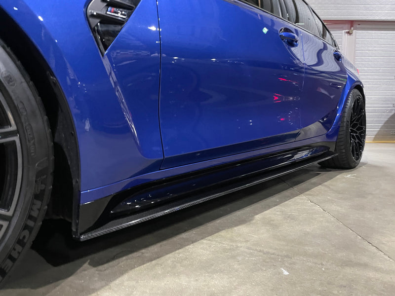 Load image into Gallery viewer, BMW M3 G80 CARBON FIBRE SIDE SKIRT EXTENSIONS - CT DESIGN
