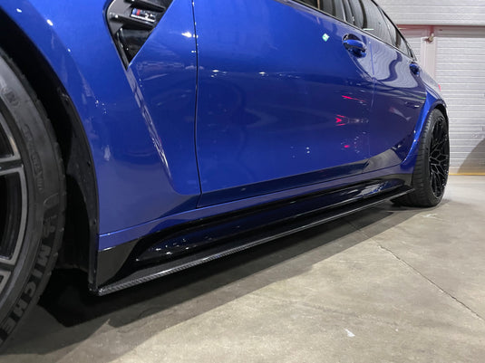 BMW M3 G80 CARBON FIBRE SIDE SKIRT EXTENSIONS - CT DESIGN