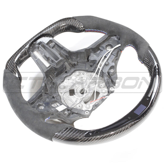 BMW Gxx CARBON FIBRE / ALCANTARA LED FLAT BOTTOM STEERING WHEEL