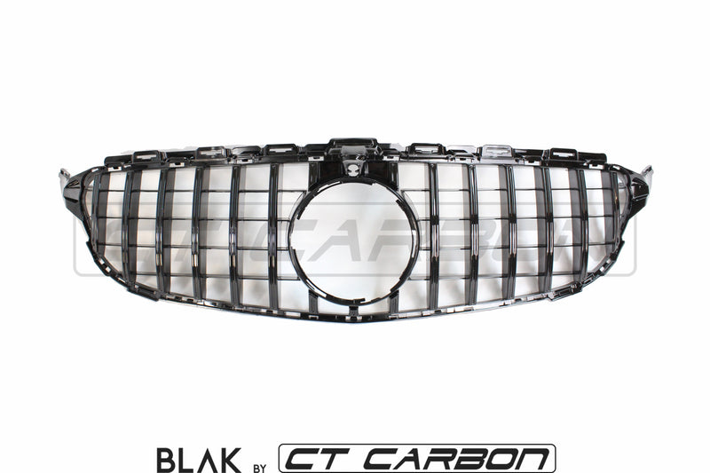 Load image into Gallery viewer, MERCEDES W205 C CLASS 2014-2018 BLACK GRILL (WITH CAMERA) - BLAK BY CT CARBON - CT Carbon
