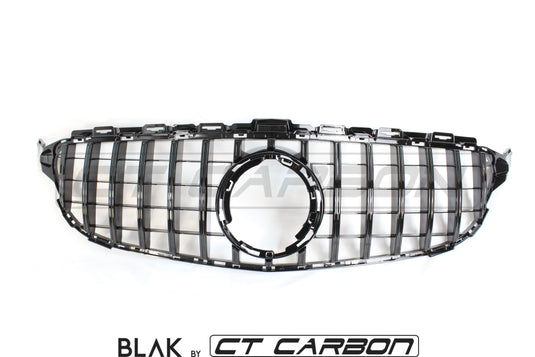 MERCEDES W205 C CLASS 2019+ BLACK GRILL (WITH CAMERA) - BLAK BY CT CARBON - CT Carbon