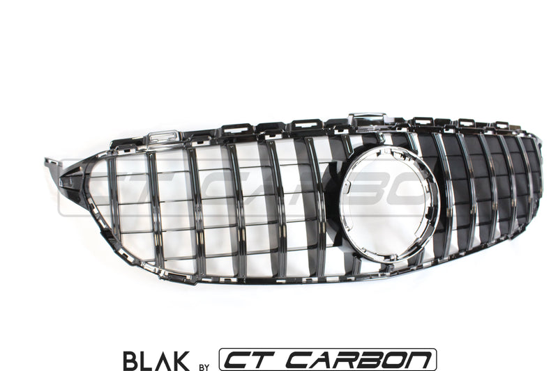 Load image into Gallery viewer, MERCEDES W205 C CLASS 2019+ BLACK GRILL (WITH CAMERA) - BLAK BY CT CARBON - CT Carbon
