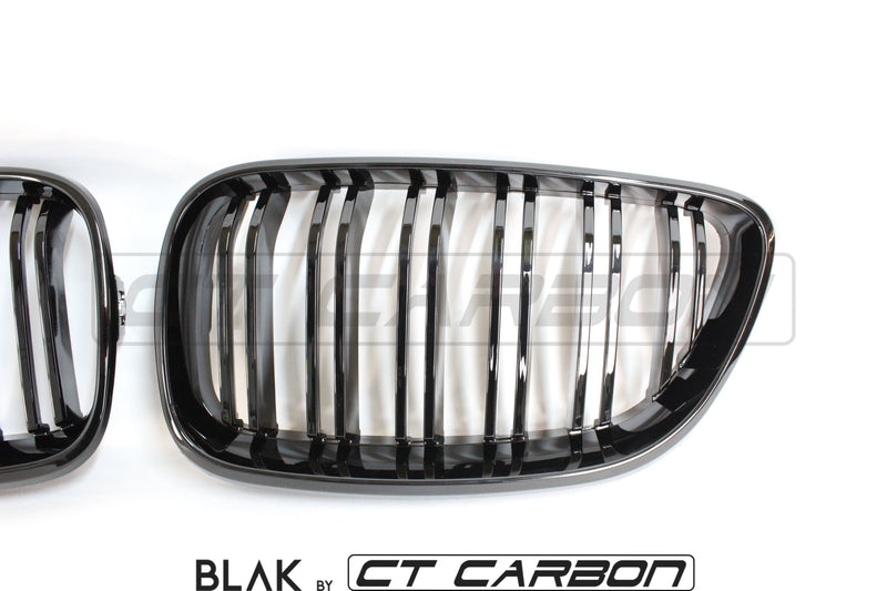 Load image into Gallery viewer, BMW M2 F87 &amp; F22 2 SERIES DOUBLE SLAT BLACK GRILLS - BLAK BY CT CARBON - CT Carbon
