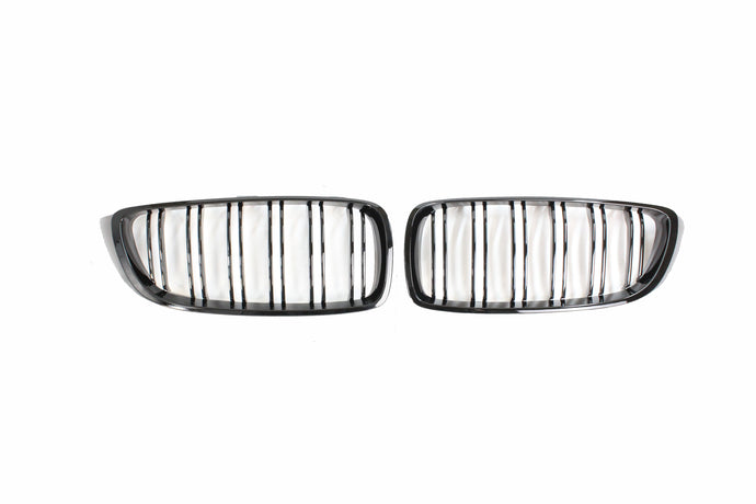 BMW M4 F82 / F83 & F32 4 SERIES DOUBLE SLAT BLACK GRILLS - BLAK BY CT CARBON - CT Carbon