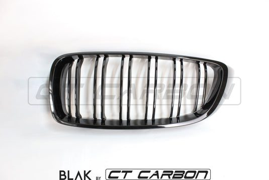 BMW M4 F82 / F83 & F32 4 SERIES DOUBLE SLAT BLACK GRILLS - BLAK BY CT CARBON - CT Carbon