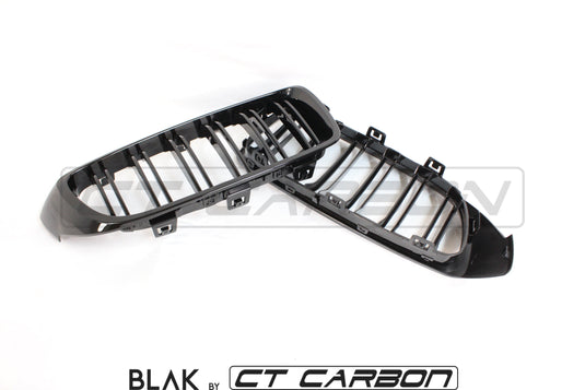 BMW M4 F82 / F83 & F32 4 SERIES DOUBLE SLAT BLACK GRILLS - BLAK BY CT CARBON - CT Carbon