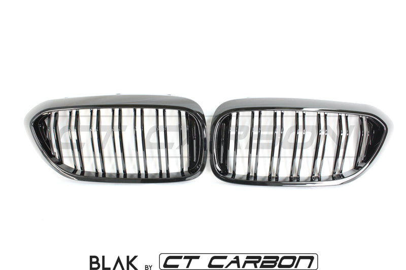 Load image into Gallery viewer, BMW M5 F90 / 5 SERIES G30 DOUBLE SLAT BLACK GRILLS - BLAK BY CT CARBON - CT Carbon
