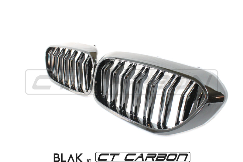 Load image into Gallery viewer, BMW M5 F90 / 5 SERIES G30 DOUBLE SLAT BLACK GRILLS - BLAK BY CT CARBON - CT Carbon
