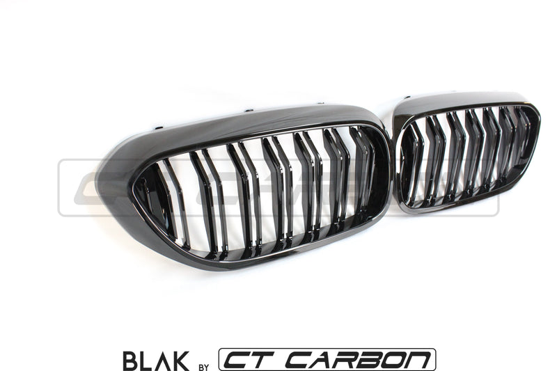 Load image into Gallery viewer, BMW M5 F90 / 5 SERIES G30 DOUBLE SLAT BLACK GRILLS - BLAK BY CT CARBON - CT Carbon
