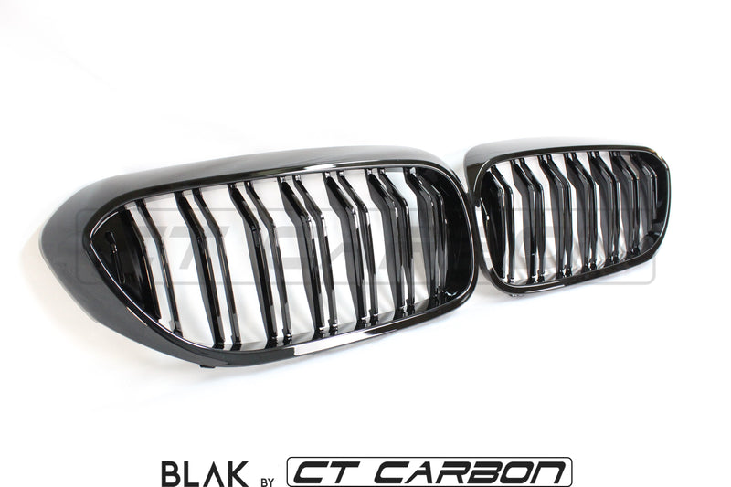 Load image into Gallery viewer, BMW M5 F90 / 5 SERIES G30 DOUBLE SLAT BLACK GRILLS - BLAK BY CT CARBON - CT Carbon
