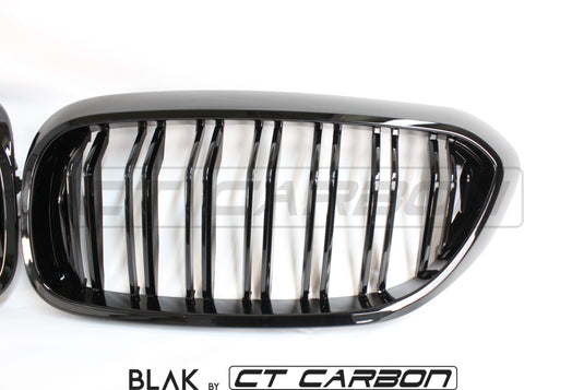 BMW M5 F90 / 5 SERIES G30 DOUBLE SLAT BLACK GRILLS - BLAK BY CT CARBON - CT Carbon