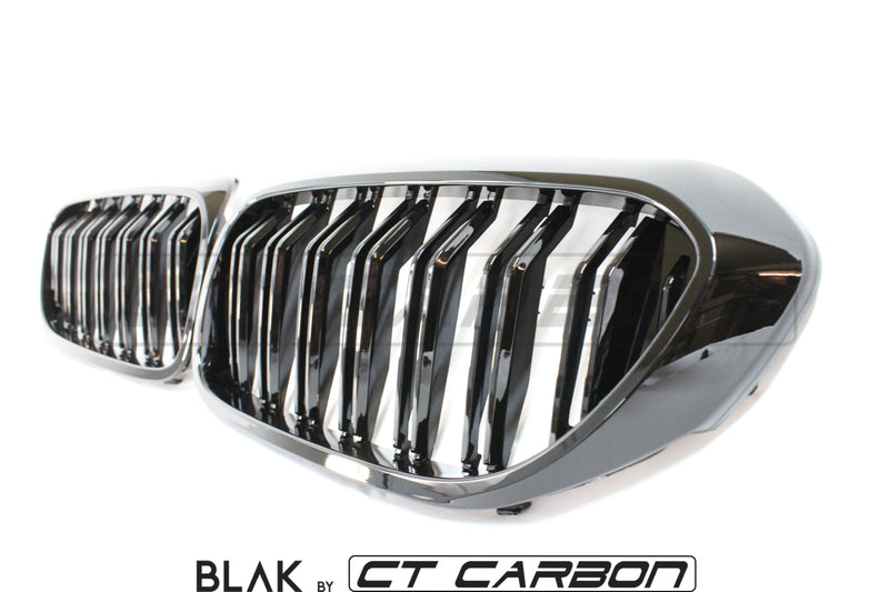 Load image into Gallery viewer, BMW M5 F90 / 5 SERIES G30 DOUBLE SLAT BLACK GRILLS - BLAK BY CT CARBON - CT Carbon
