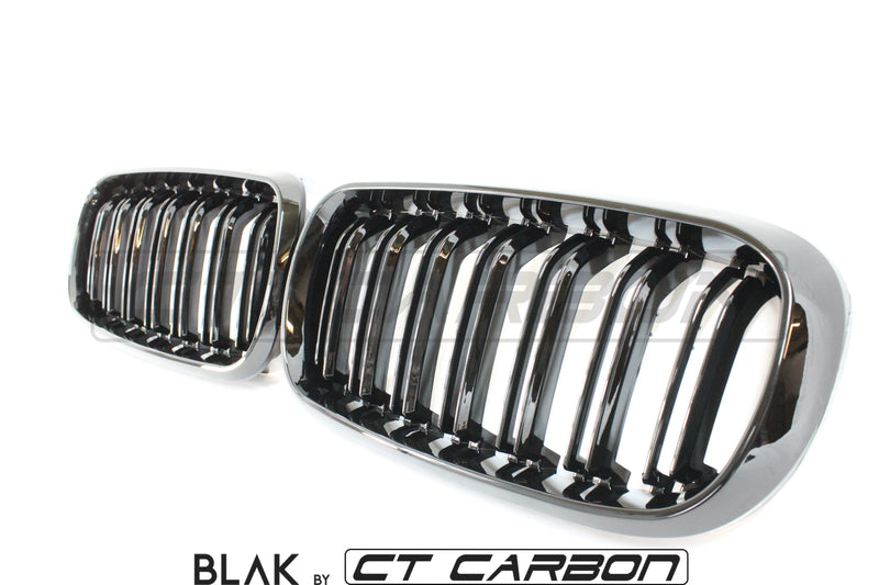 Load image into Gallery viewer, BMW X5M/X6M F16 &amp; F15 DOUBLE SLAT GRILLS - BLAK BY CT CARBON - CT Carbon
