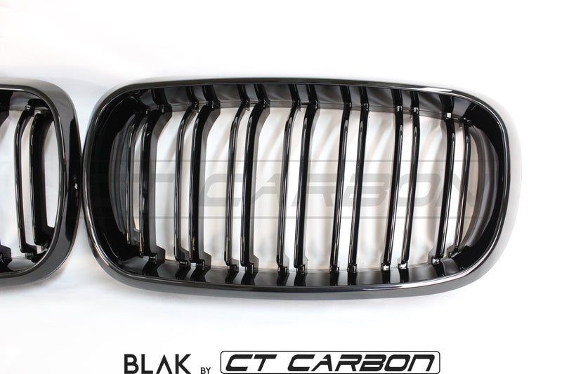 Load image into Gallery viewer, BMW X5M/X6M F16 &amp; F15 DOUBLE SLAT GRILLS - BLAK BY CT CARBON - CT Carbon
