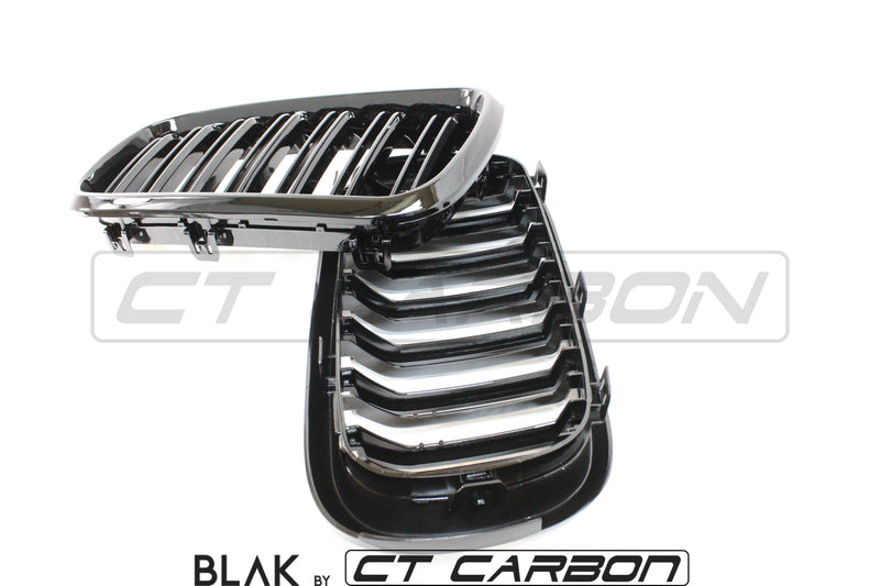 Load image into Gallery viewer, BMW X5M/X6M F16 &amp; F15 DOUBLE SLAT GRILLS - BLAK BY CT CARBON - CT Carbon
