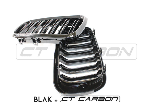 BMW X5M/X6M F16 & F15 DOUBLE SLAT GRILLS - BLAK BY CT CARBON - CT Carbon